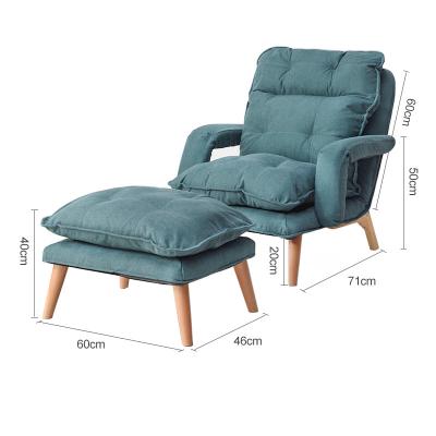 China Foldable Bed Sofas Modern Nordic Adjustable Seater Chair Simple Folding Recliner Sofa With Stool for sale