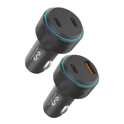 China OEM Fast Charging Car Charger 48w 60w Quick Charging 2 USB C 20w 25w Palladium Quick Charge QC3.0 Mini Dual USB Aluminum Car Charger for sale