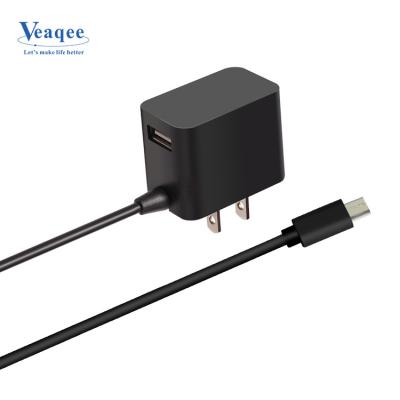 China Double square metal USB charger Veaqee unico/cable EU/USA movil scam conector cargador de telefono double USB incorporado micro cable for sale