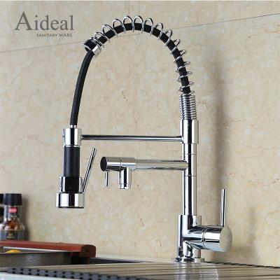 China Pull Out Spray Spring Style 2 Small Size Water Flow With Drinking Water Pull Down The Sink Mixer Tap For Kitchen for sale