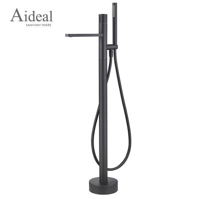 China Without Slide Bar Aideal Design Two Function Combine One Handle Innovative Water Flow Floor Standing Bathtub Faucet for sale