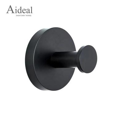 China Modern Modern Wall Mounted 304 Stainless Steel Hook Cloth Hanger Hat Hangs Matte Black Coat Towel Hook for sale