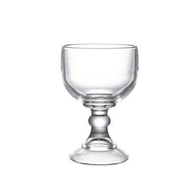 China Borosilicate Viable Transparent Decoration Custom Ice Cream Bowl Tumbler Ice Cream Cup Dessert Party Red Wine Glass for sale