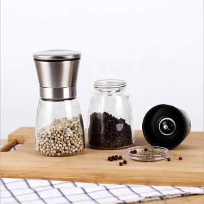 China Freshness Retention Stainless Steel Adjustable Himalayan Salt Rainbow Black Pepper Grinder Condiment Bottle Set for sale