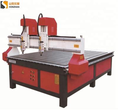 China Honzhan Promotion Big 2 Heads Economical Multi Axis CNC Router 4 Heads 3D CNC Wood Carving Machine Character: 2x2mm for sale