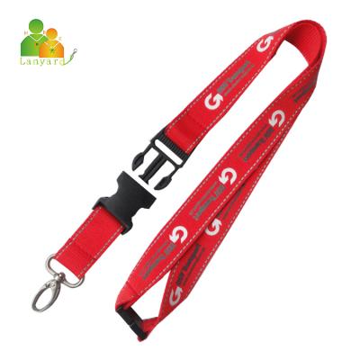 China Promotional lanyard factory direct custom can main logo English alphabet logo double clip polyester chain lanyard for sale