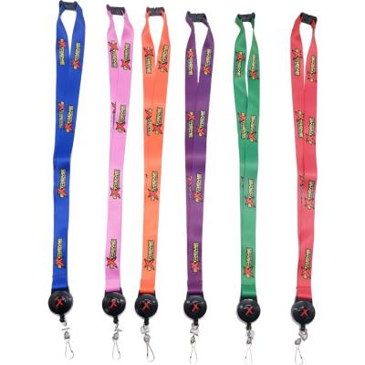 China Custom Polyester Manufacturer Printing Lanyard For ID Card Holder Badge Reel Retractable Lanyard for sale