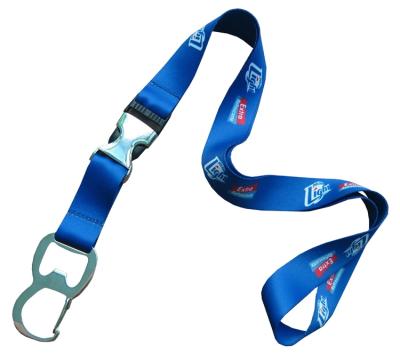 China Eco-friendly Newest Polyester Lanyard With Bottle Opener With Dye Sublimation Logo Printing for sale