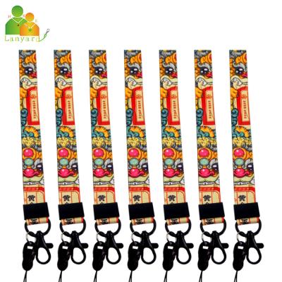 China Cute newest design promotion dye sublimation lanyard cartoon logo festival and activity anime lanyard for sale