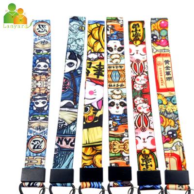 China Factory wholesale promotion lanyard sublimation printed custom polyester lanyard with logo for sale