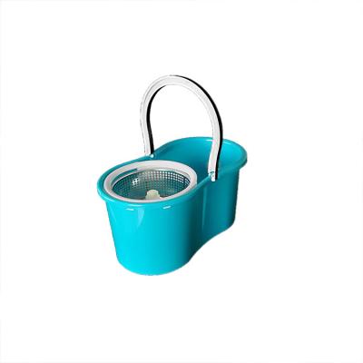 China Sustainable Blue Microfiber Spinning Floor Mop Bucket 2 Magic Head 360 for sale