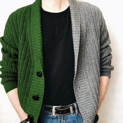 China 2021 New Arrival Anti-Wrinkle Coat Men's Quilting Custom Men's Straight Cardigan Men's Double Color Sweater Sweater for sale