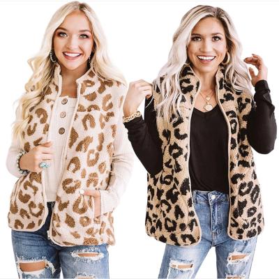 China Hot Wholesale Leopard Print Women's Fleece Vest, Women's Fleece Vest for sale