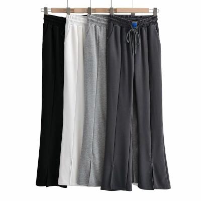 China Breathable women fall clothes 2021 wide leg pants and casual cotton pants women's pants for ladies for sale