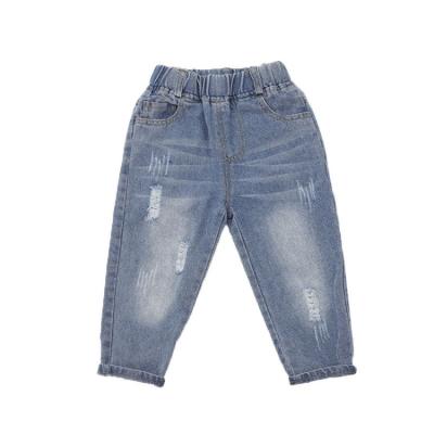 China Breathable Hole Autumn Children Boys Jeans Ripped Jeans Kids Blue Jeans Pants for sale