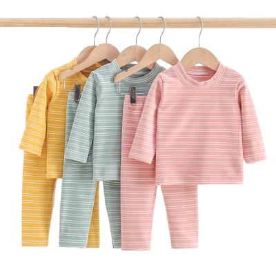 China 2021 Autumn Boutique Cute Striped Soft Warm Kids Casual Two Piece Sets Toddler Girls Clothing Sets Kids Girls Clothing Sets for sale