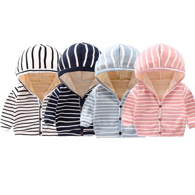 China Hot Wholesale Stripe Baby Jacket Coat Kids Crop Jacket Hoodies For Kids for sale