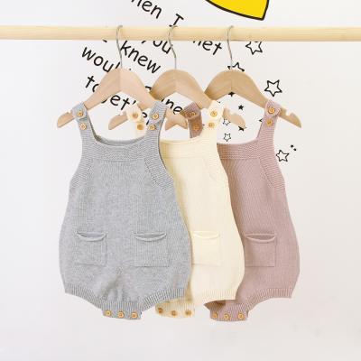 China Anti-Shrink Knitted Children's Unisex Baby Romper Knit Baby Romper Suspenders For Kids for sale