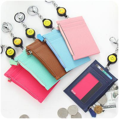 China Popular Fashion Business Name Wallets Leather Card Case Holder Key Chain Wallets Card Holders For Women for sale