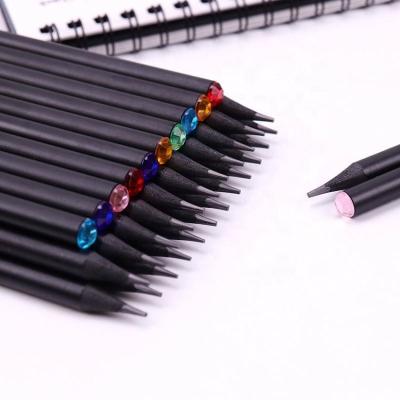 China High Quality HB Diamond Color Pencil Office School Pencil 12pcs/set Stationery Items Drawing Wooden Custom Standard Pencils With Logo for sale