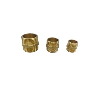 China Hot Sales Factory Price Brass Straight Equal Male Threaded Pipe Nipple Fittings Equal for sale