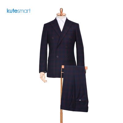 China High Quality OEM ODM Anti-Wrinkle 3 Pieces Custom Made Men's Plaid Suits Wedding Suit for sale