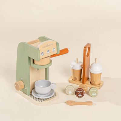 China Safety Toys 2023 Wooden Play Kitchen Props Cafe Maker Set Mini Kitchen Set Pretend Toy for sale