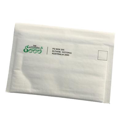 China Kraft Paper EPE Envelope Plastic Bubble Wrap Shockproof White Foam Padded Pouch for sale