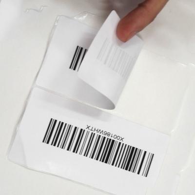 China Custom Printing Barcode Label Waterproof Glossy Coated Paper Sticker For Garment / Home Textile Packaging for sale