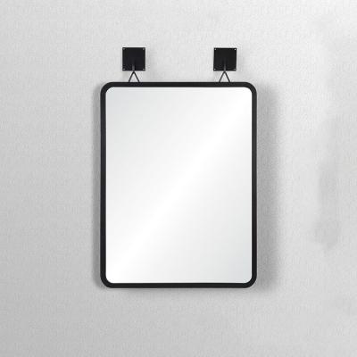 China Modern High Quality Decorative Deep Black Metal Frame Wall Mirror for sale