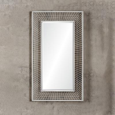 China Hot Selling Modern Bathroom Rectangle Metal Glass Wall Decorative Mirror for sale