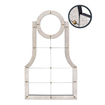 China Custom Made Modern Irregular Wall Wooden Decorative Mirror for sale