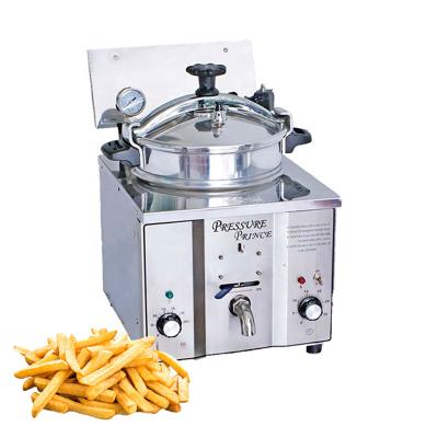 China kfc hotels pressure fryer mini deep fryer 15L stainless steel penny henny countertop deep fries potato chicken deep fryer for sale