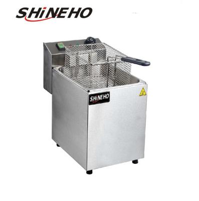 China Single Tank Electric Chicken Mini Deep Fryer Table Top Machine 260*410*345mm for sale