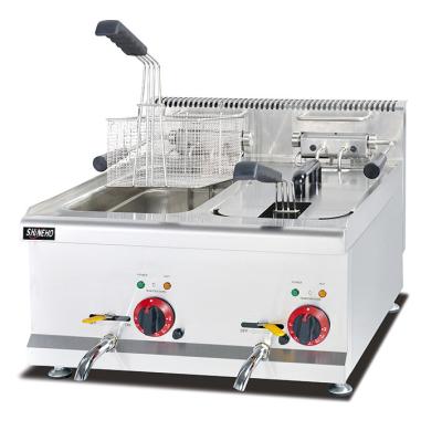 China Commercial Kfc Kitchen Equipment Worktop Electric Deep Fryer Chicken Tank 2 Basket Machine For Wholesale 600*650*480mm for sale