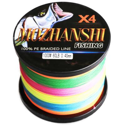 China Float Locator MOZHANSHI 4 Beaches 100M-5000M Yarn PE 6-100LBS 100% Multifilament Braided Fishing Line for sale