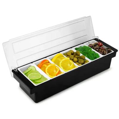 China Cart Snacks Tray Food Storage Package Bar Condiment Cart 3/4/5/6 Compartment ServingContainer Sauce Fruit Condiment for sale