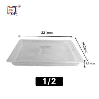 China Lightweight Full Size 1/1 1/2 1/3 1/6 1/9 PC Polycarbonate Gastronorm GN Containers PC Food Pan Kitchen Container for sale