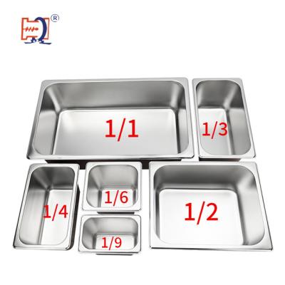 China Hotel Lightweight High Quality Restaurant Supplie Stainless Steel All Size1/1 1/2 1/3 1/4 1/6 1/9 Food Standard Gastronorm Containers GN Pan for sale