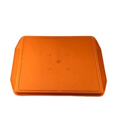 China Carlisle FoodService Products Cafe Non-Slip Rubber Lined Eco-Friendly Plastic Fast Food Tray Rectangular Serving Tray for sale