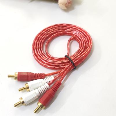 China COMPUTER Composite RCA Cable AV Video Audio Wire 1.5M 2 RCA to 2 AUX Cable. OEM Factory Price Video Cable 3.5mm RCA Red Blue Yellow Color for sale