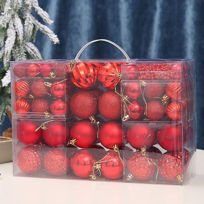 China Luxury 93 Christmas ball gift boxes, 6cm / 4cm Christmas tree decoration, red light luxury set box, pendant for sale