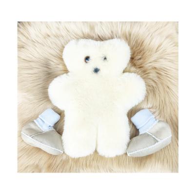 China Wholesale Kids Fur Stuffed Teddy Bear Sheepskin Sheepskin Bear Stuffed Animal Plush Real Small Bear Stuffed Teddy Bear for sale