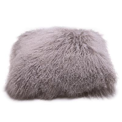 China Antistatic Customized Long Curly Tibetan Sheepskin Pillows And Blankets for sale