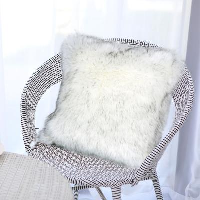 China Anti-Static Faux Fur Plush Bedrest Pillow Faux Sheepskin In Dark Plush Pillow for sale