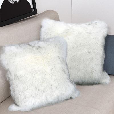 China Anti-static Home Decor Faux Fur Tile Shaggy Wool Fur Pillow Case For Sofa Cushion Cover Luxury Decorative Pillow Hot Sale for sale