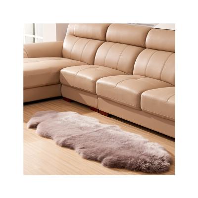 China Non-slip Brown Color Double Skin Genuine Sheepskin Blanket For Home Decoration for sale