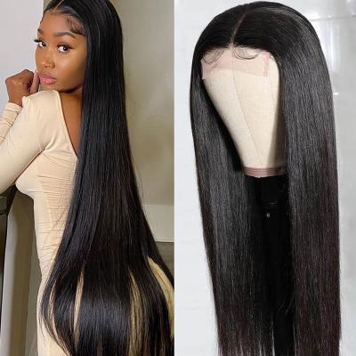 China Wholesale 13*4 low price lace closure virgin brazilian long hair wig hd lace silky straight black woman natural hair for sale