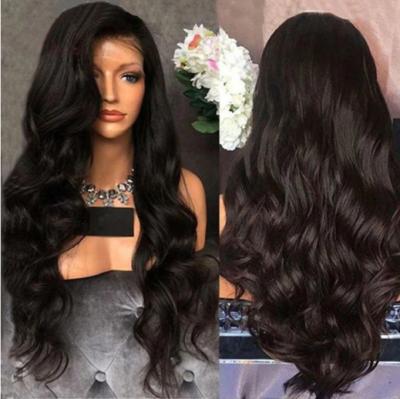 China Natural Black Lace Front Wigs Transparent Density HD Front Wig Pre Plucked 180% Body Wave HD Lace Wig Body Wave HD Lace Wig for sale