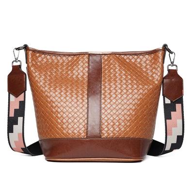 China Others Hot Sale Women Handbags Ladies Casual Shoulder Bags Female Bucket Tote Handbag Cowhide Leather Custom Genuine Leather Single for sale